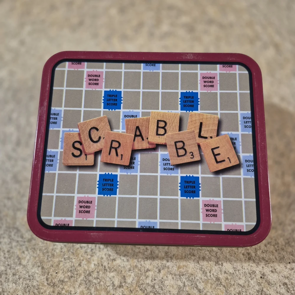 Scrabble Themed Food Storage Tin - Red